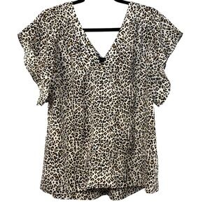 Sanctuary Leopard Print V-Neck Women's Top